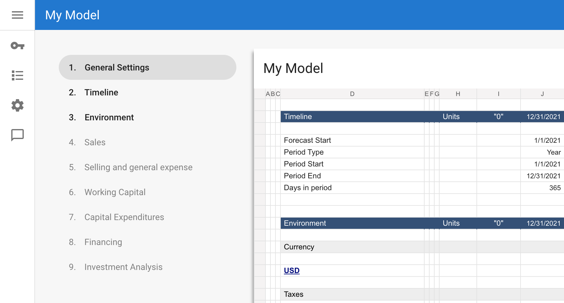 Financial Model Editor